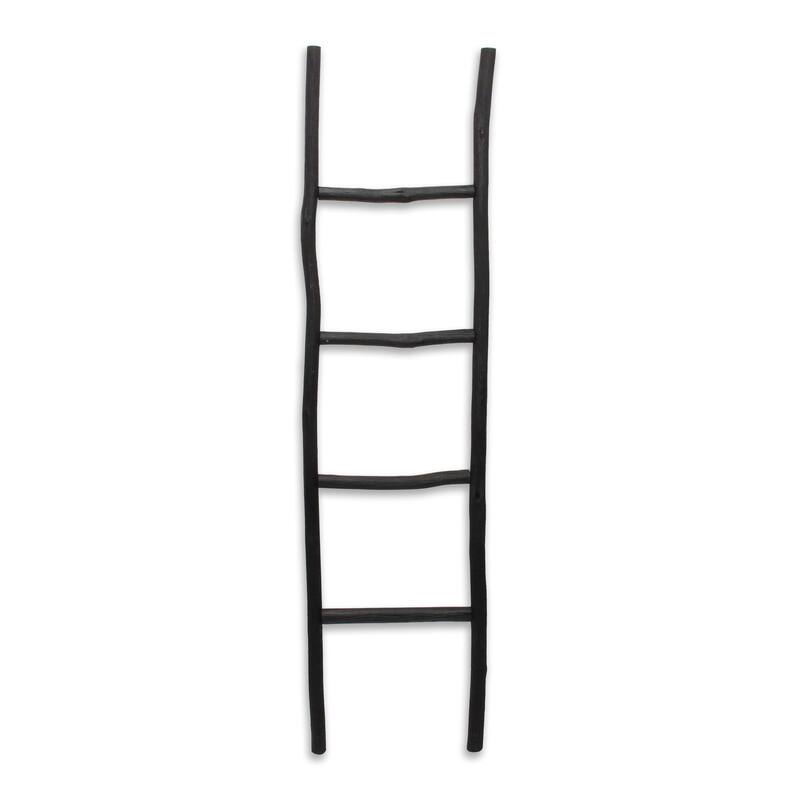 Theron 59" Black Wood Blanket Ladder