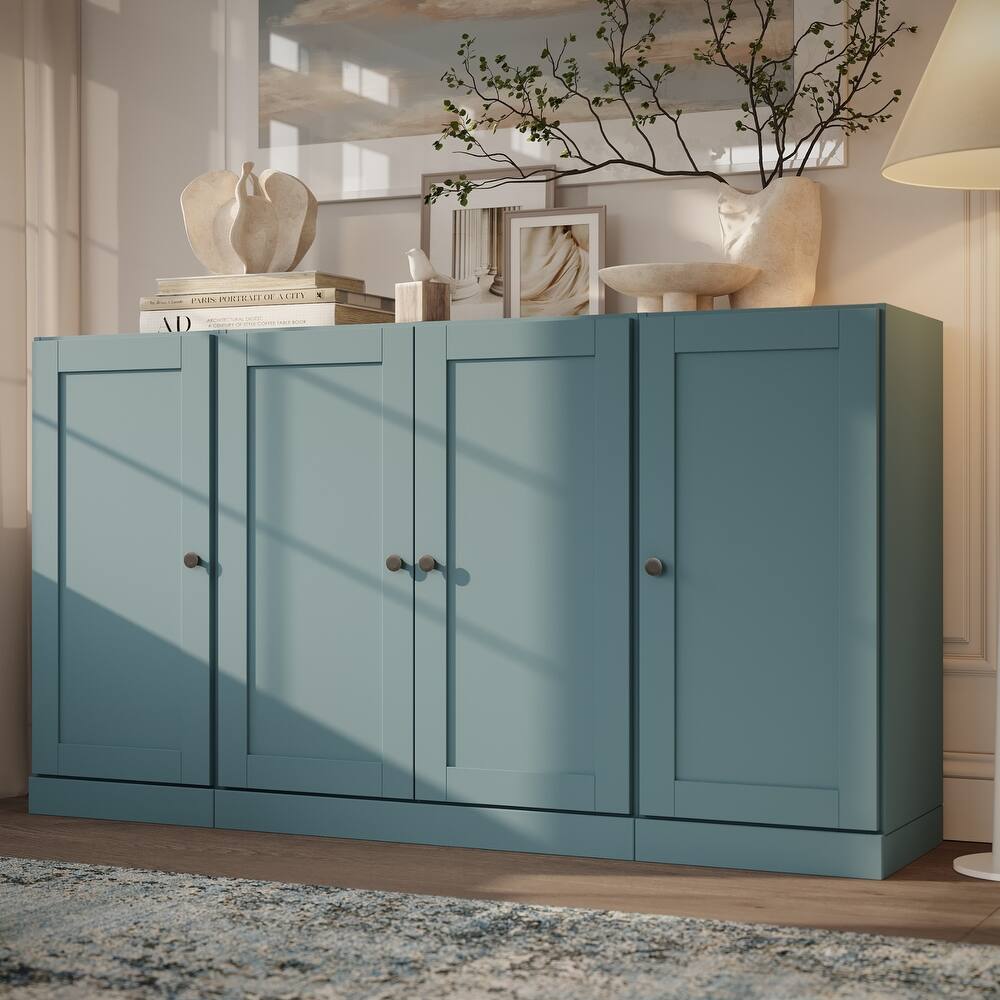 Palace Imports 100% Solid Wood Sideboard, Shaker Doors, Adjustable Shelves, 65" Wide, 35.75" Tall