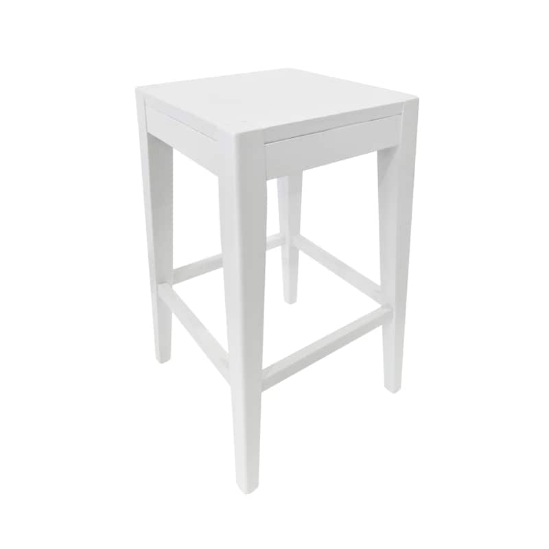 Roomfitters Minimalist Counter Stool Set of 2, Modern Kitchen Seating, Space-Saving Design, White