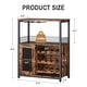 preview thumbnail 2 of 7, 3-Tier Wine Bar Cabinet with LED Lights, Detachable Wine Rack and Storage Space,Grey - 27.2x13.8x36.2in