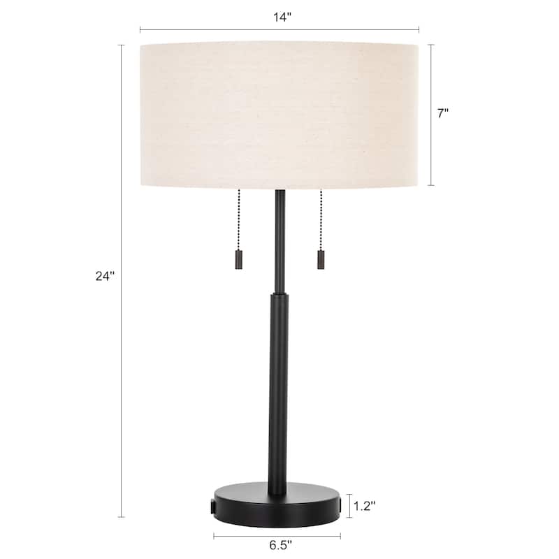 CO-Z 24" Modern Table Lamps with USB Port and AC Outlet, Set of 2 - Set of 2