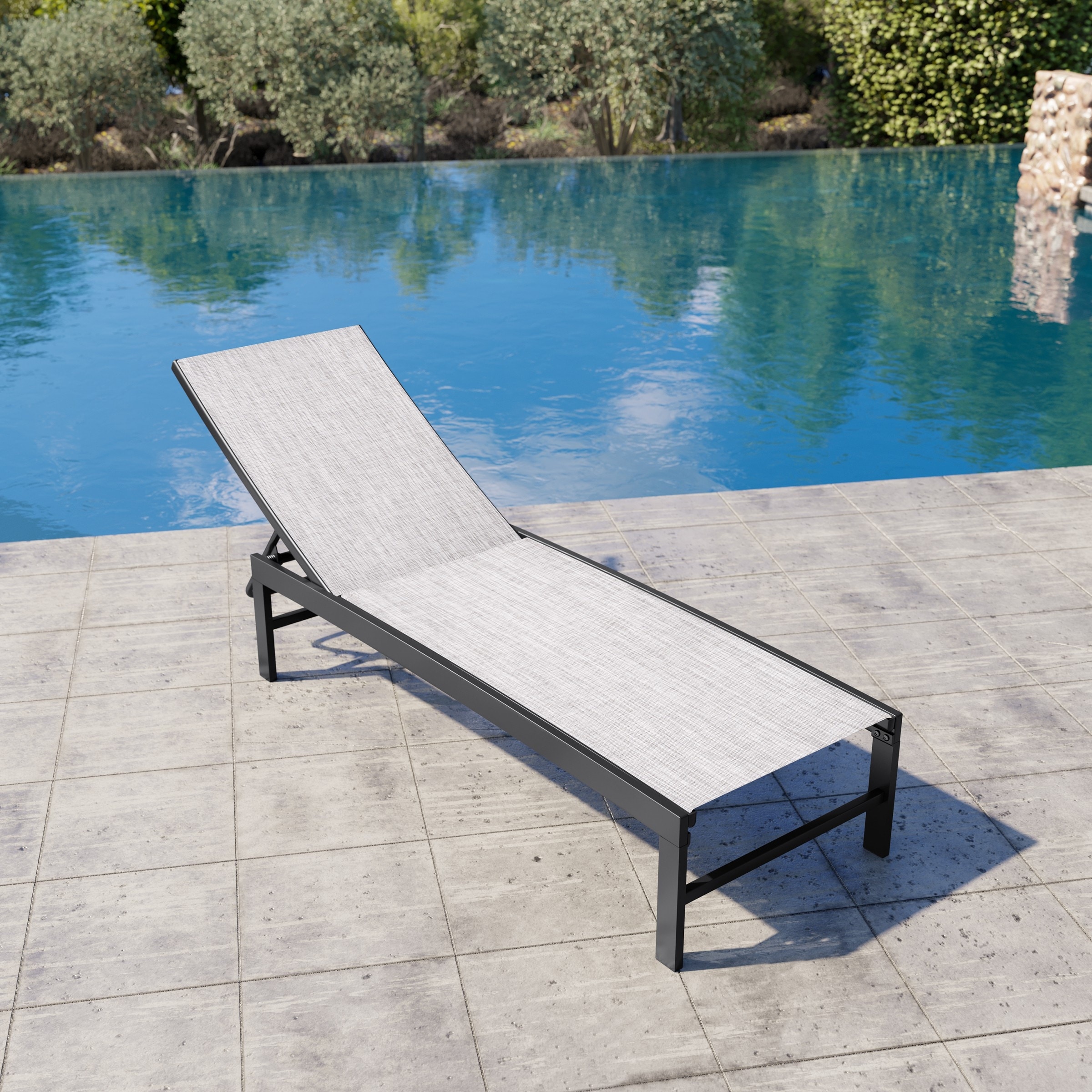 Outdoor Patio Adjustable Chaise Lounge Chairs