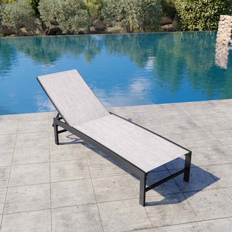 Outdoor Patio Adjustable Chaise Lounge Chairs - Earth - 1PC