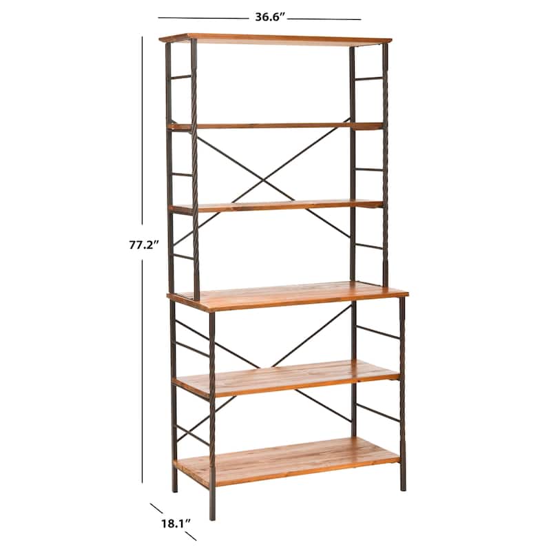 SAFAVIEH Joella 6-Tier Etagere Bookshelf - 36.6" W x 18.1" L x 77.2" H - 37Wx18Dx77H