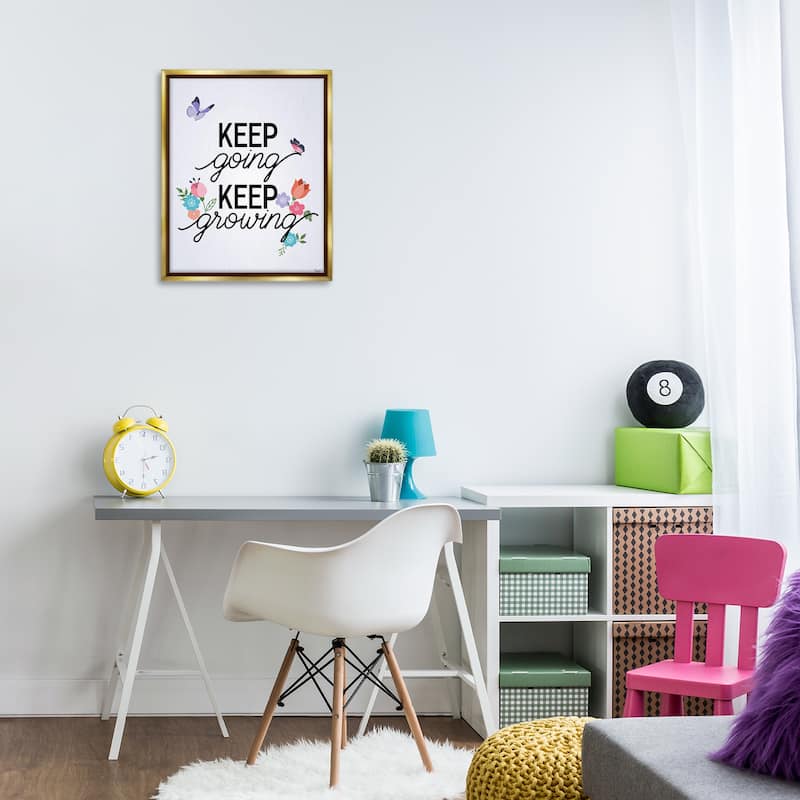 Stupell Keep Going & Growing Framed Floater Canvas Wall Art Design By Gigi Louise