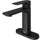 VIGO Davidson Single Hole Bathroom Faucet - Faucet with Deck Plate - Matte Black