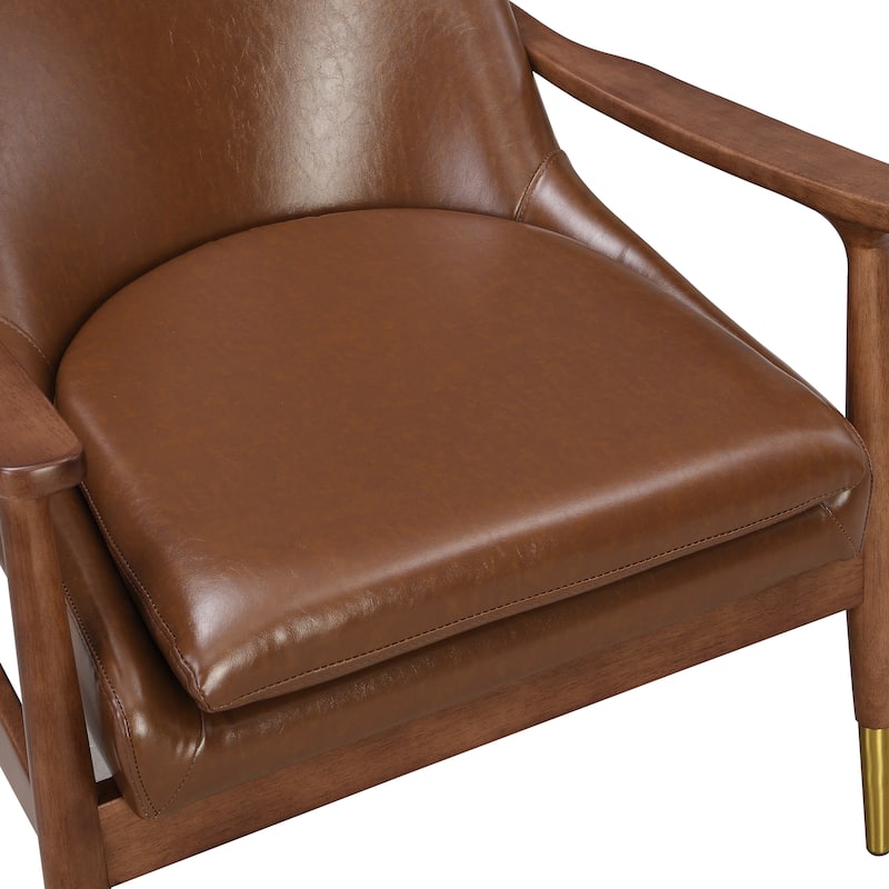 Amber Faux Leather Modern Lounge Chair by Christopher Knight Home