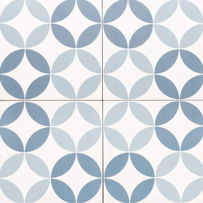 Twinkle 9x9 Matte Porcelain Encaustic Tile - Floor, Wall, Backsplash