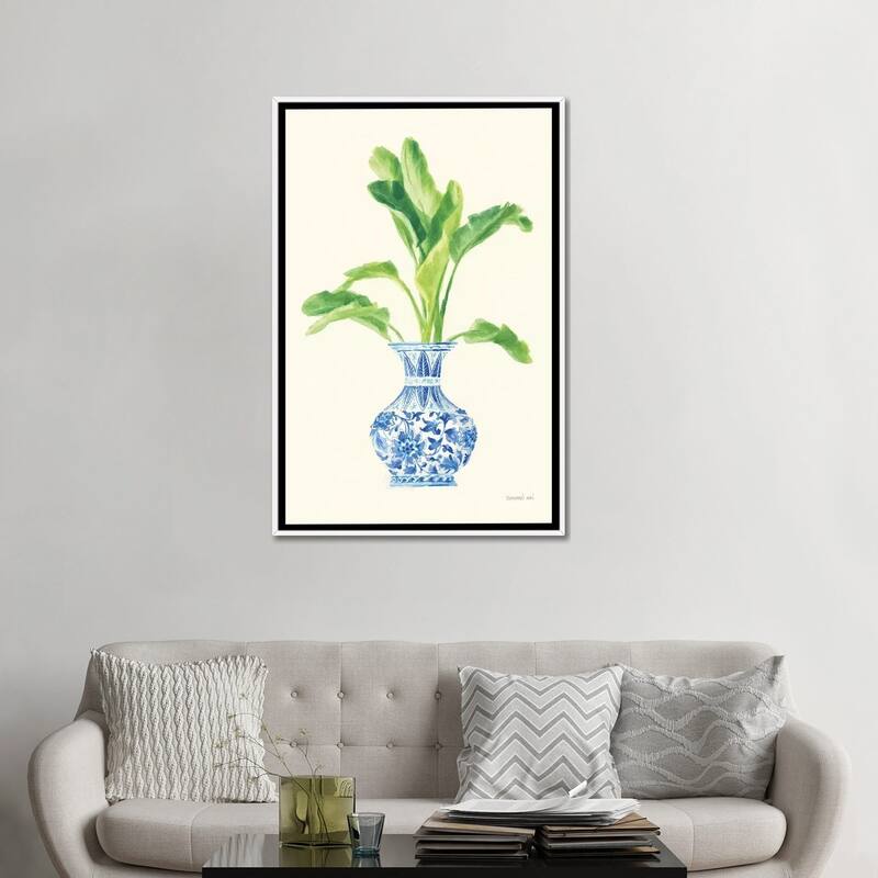 iCanvas "Palm Chinoiserie I" by Danhui Nai Framed Canvas Print