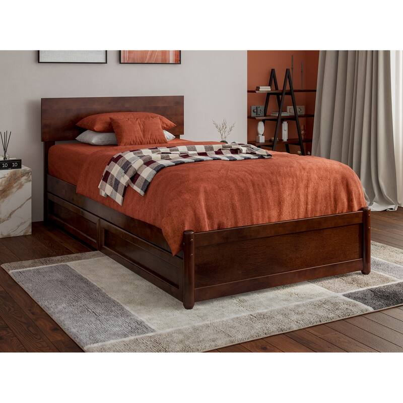 Wesley Platform Bed with Panel Footboard and Storage Drawers