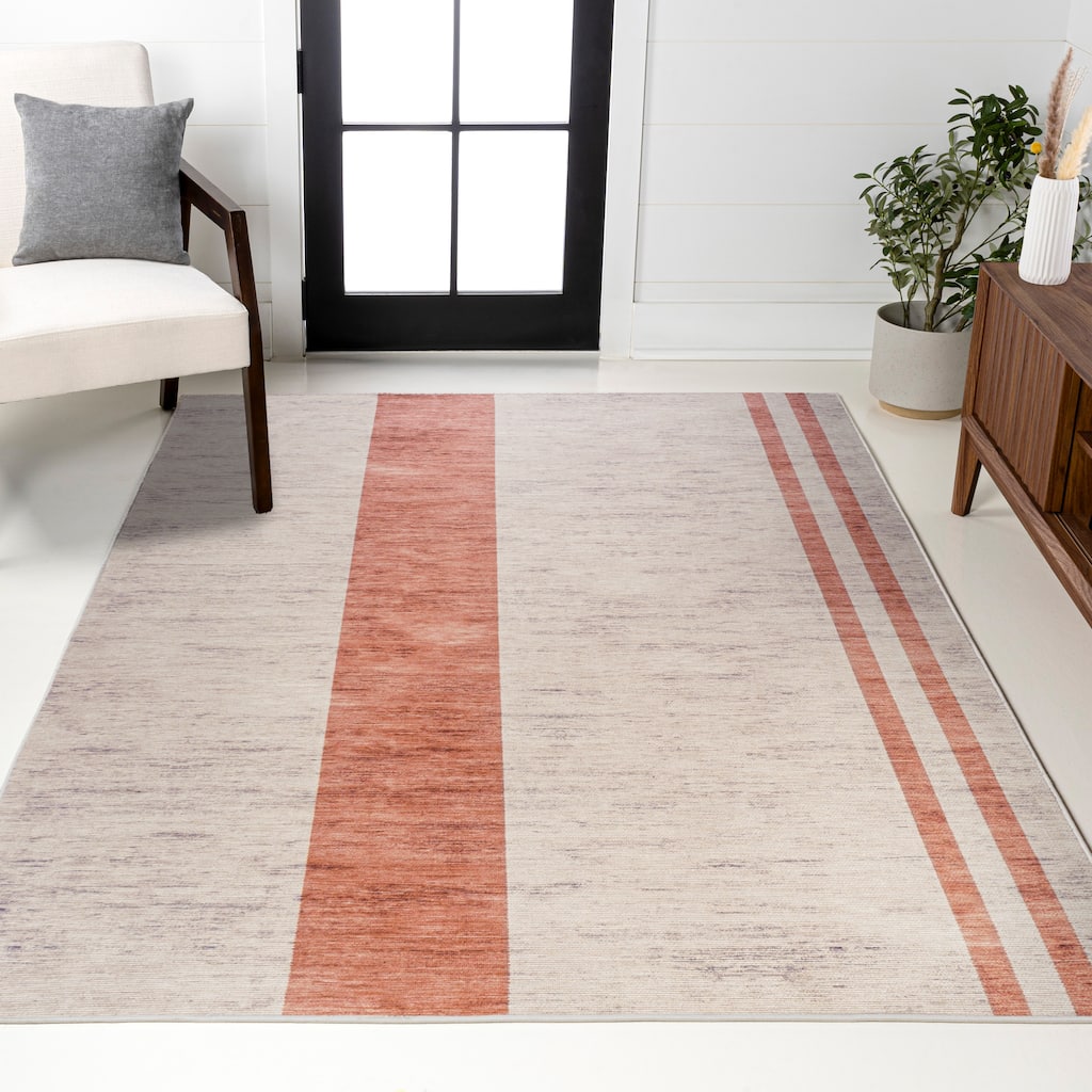 JONATHAN Y Linja Medallion Textured Weave Machine Washable Area Rug