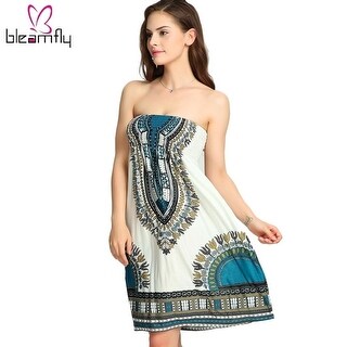 Shop Summer Strapless Dress Hot Beach Wear Casual Women Vintage