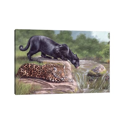 iCanvas "Black Panther And Jaguar" by Rachel Stribbling Canvas Print