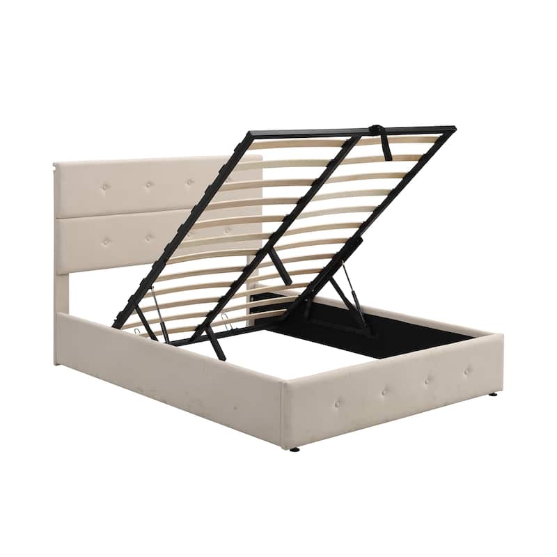 Upholstered Platform Bed with Underneath Storage
