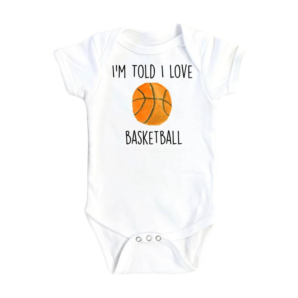 I Love Basketball - Baby Boy Girl Clothes Infant Bodysuit Funny Cute Newborn