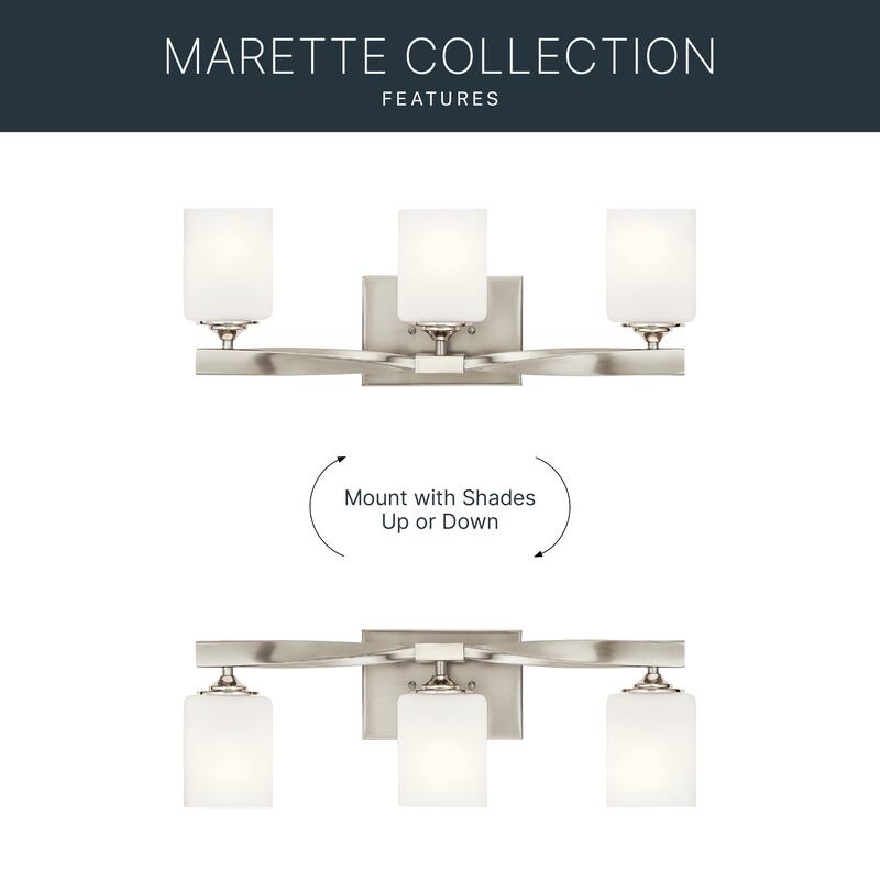 Kichler Lighting Marette 3-Light Vanity Light Brushed Nickel