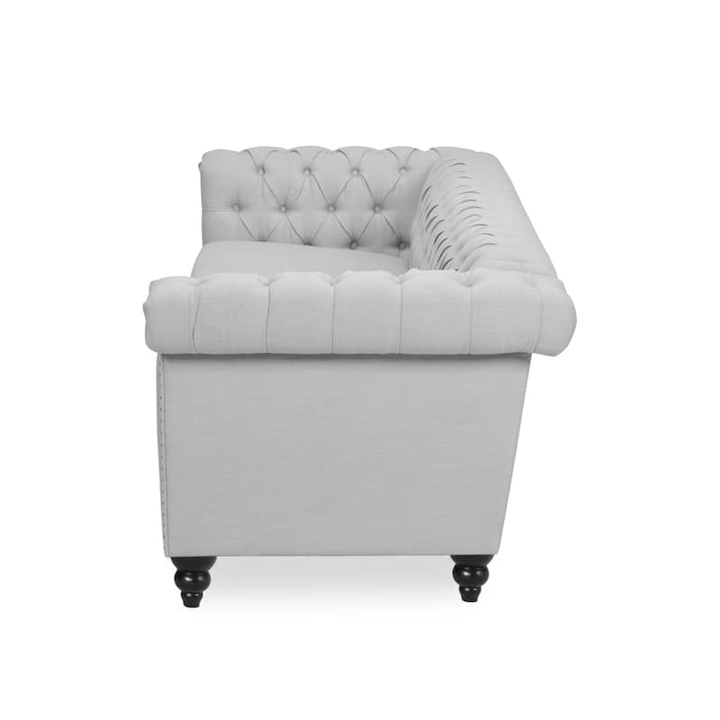 Parkhurst Tufted Grey Chesterfield Sofa by Christopher Knight Home