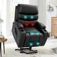 preview thumbnail 1 of 52, EROMMY Oversized Power Lift Recliner with Massage & Heat – PU Leather Chair with Pockets, Cup Holders & USB Port Black - Variant 2