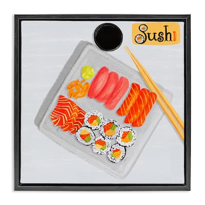 Stupell Delicious Sushi Plate Framed Floater Canvas Wall Art Design By Juliet Rose Philips