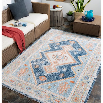 Livabliss Huntington Beach Bohemian Tribal Indoor / OutdoorArea Rug