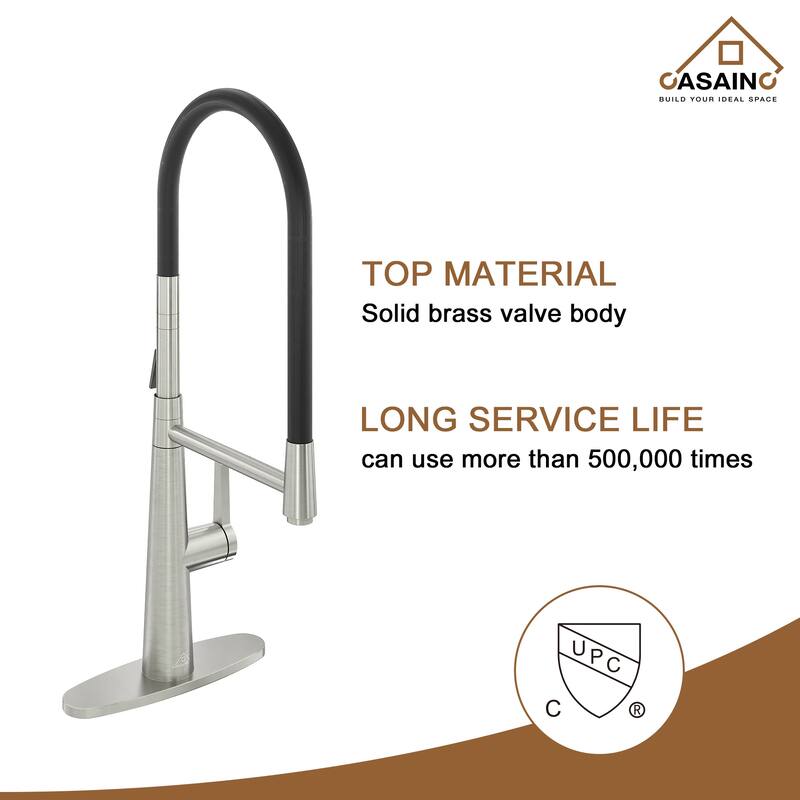 Single-Handle Standard Kitchen Faucet in Brushed Nickel