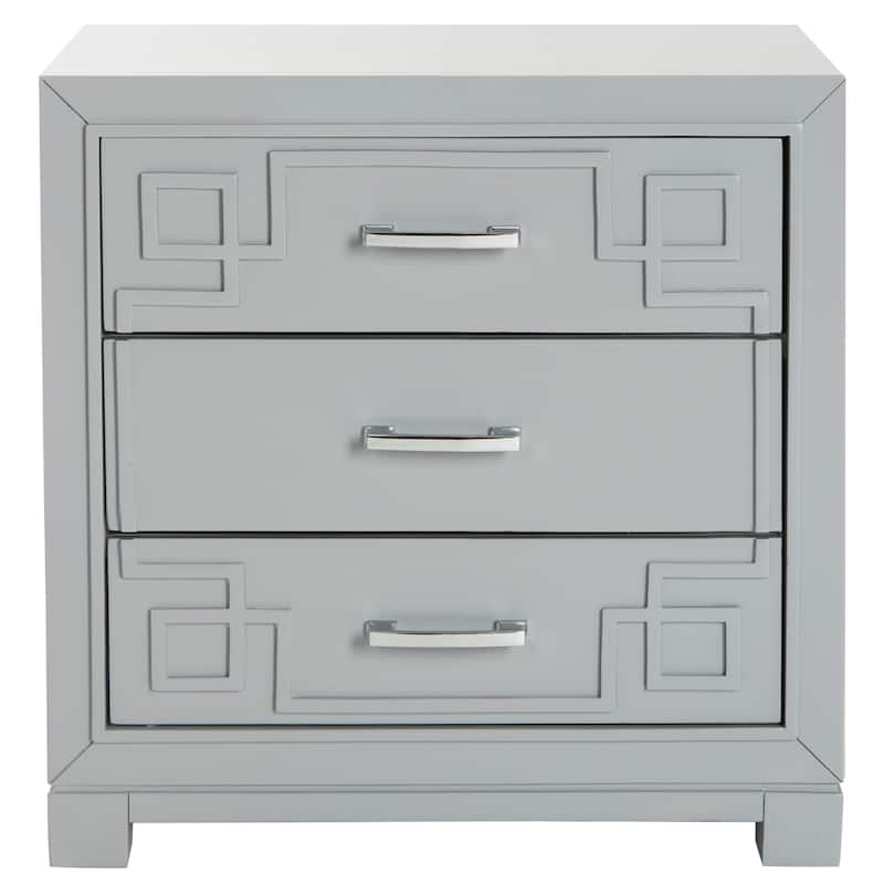 SAFAVIEH Caren 3-Drawer Greek Key Nightstand
