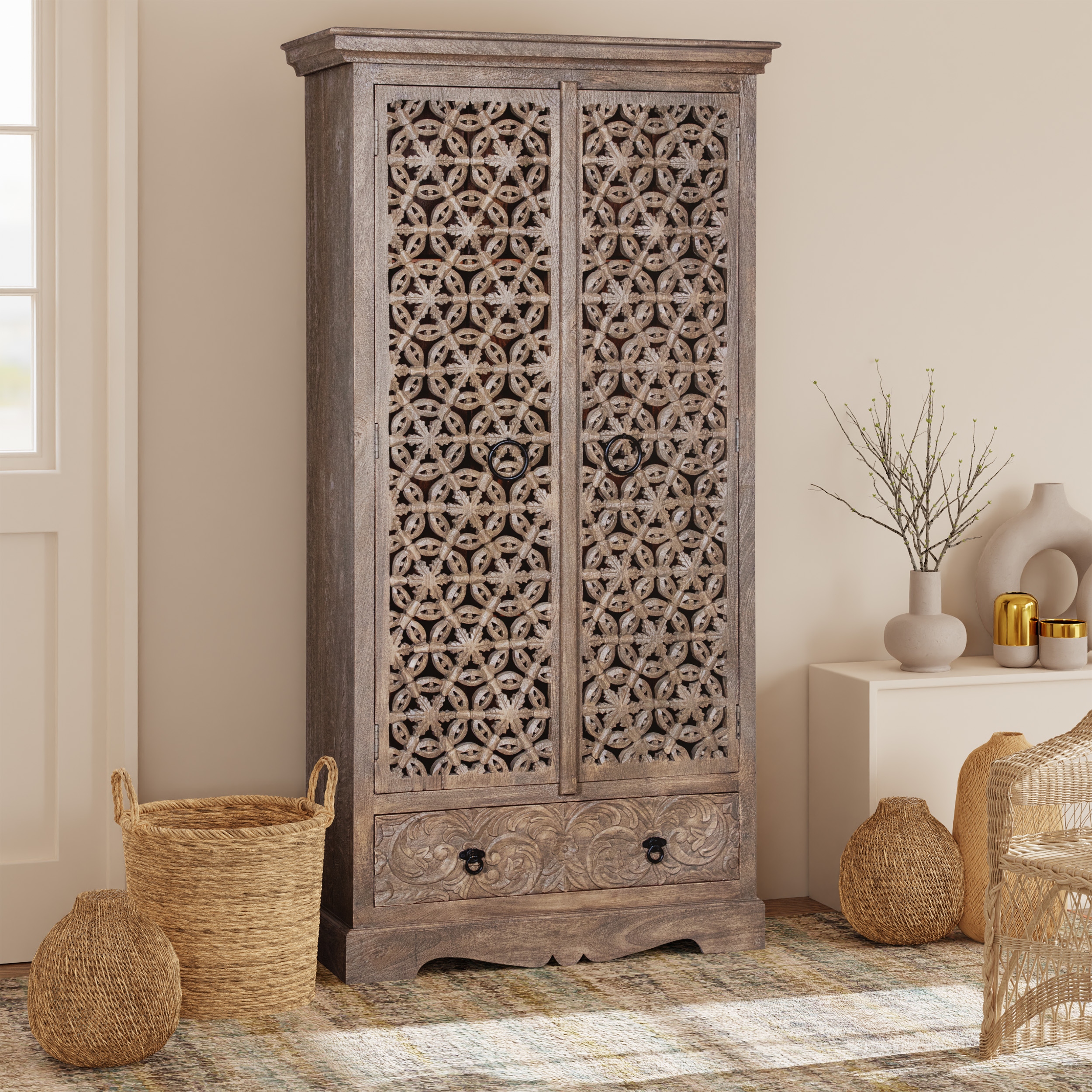 Small outlet armoire cabinet
