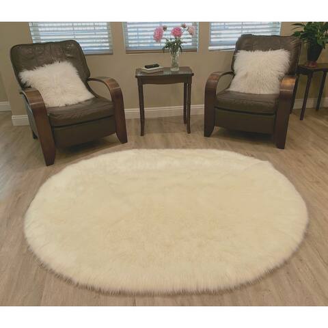 Legacy Home Faux Sheepskin Oval Shag Area Rug