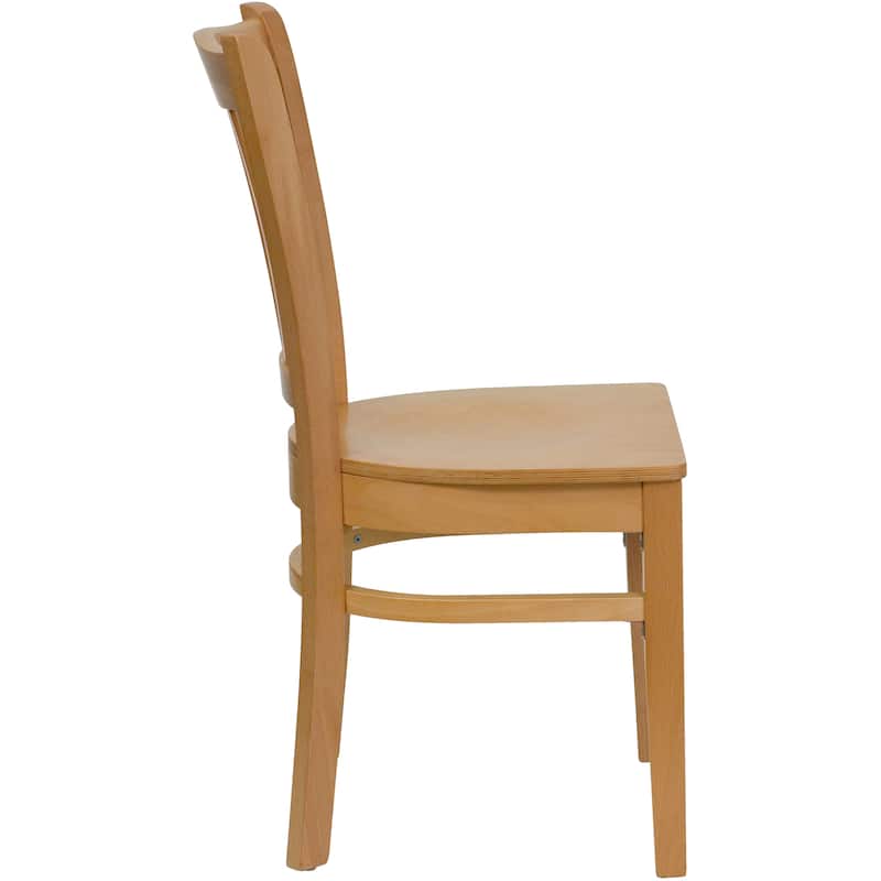 2Pk Vertical Slat Back Wood Restaurant Chair - Hospitality Seating