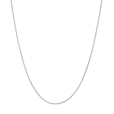 Curata 925 Sterling Silver Rhodium Plated 1.2mm Snake Chain Necklace
