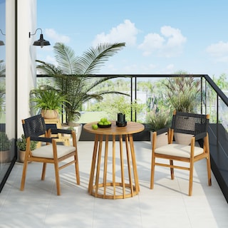 Christopher Knight Home -  Outdoor 3-Piece Acacia Wood Dining Set with Cushions
