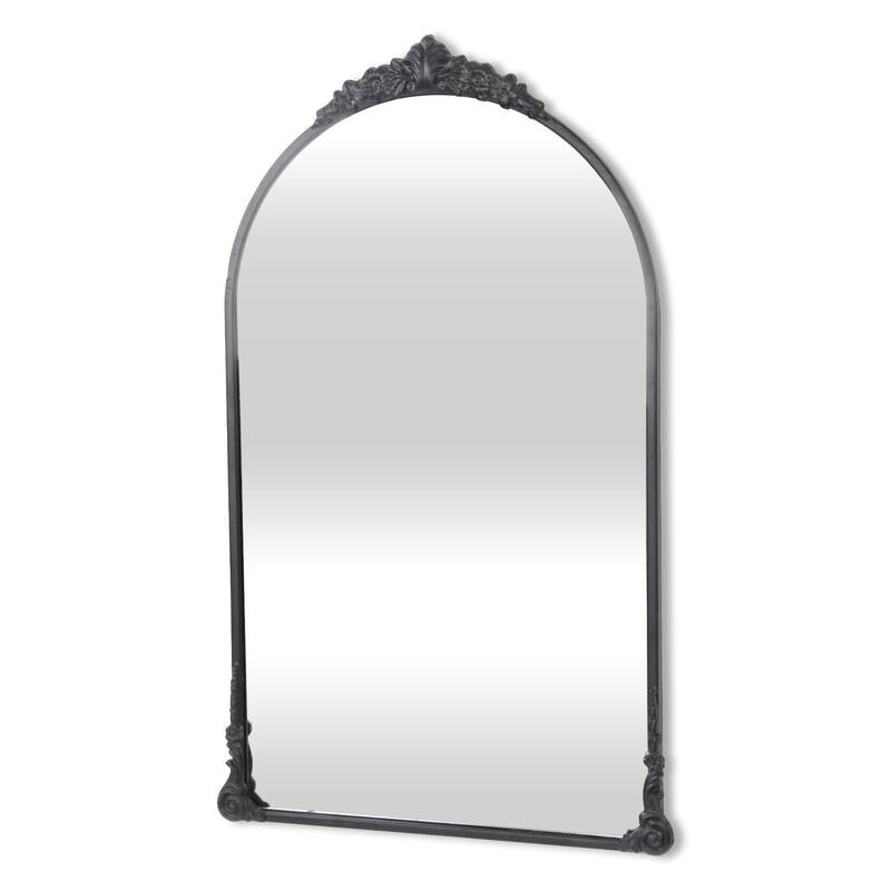 Victorian Curved Top Handmade Wall Mirror - Black - 33.75"