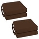 preview thumbnail 41 of 79, 16-inch Square Indoor Twill Chair Cushions (Set of 2 or 4) - 16 x 16 Set of 4 - Chocolate