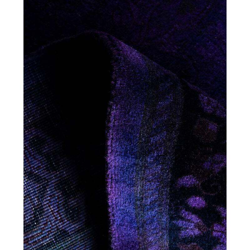 Overdyed One-of-a-Kind Hand-Knotted Area Rug - Purple - 2' 9" x 17' 8"