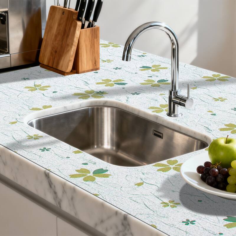 Ray Star Grey or Green Floral Shelf liner18x96 12×120In