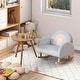 preview thumbnail 6 of 8, Toddler Rocking Chair with Solid Rubber Wood Frame Soft Velvet Cover-Blue - 19.5"L x 18"W x 17.5"H