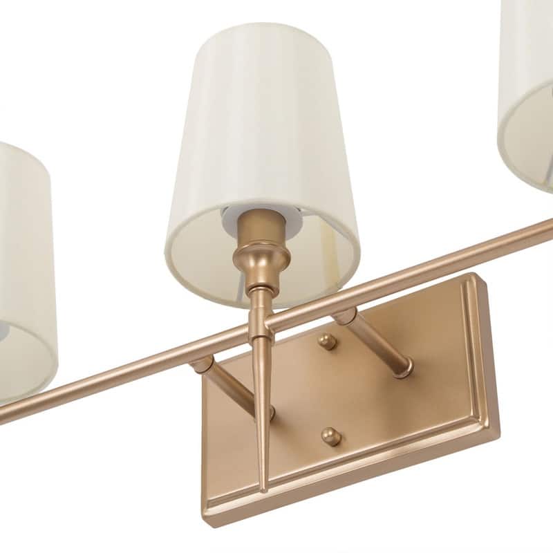 Modern 3-Light Gold Bathroom Vanity Light Fabric Wall Sconces