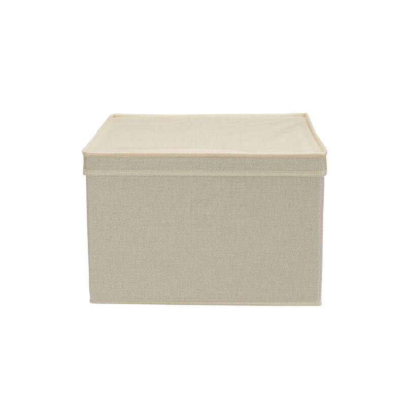 Household Essentials Canvas Storage Bins with Removable Lid, Set of 2