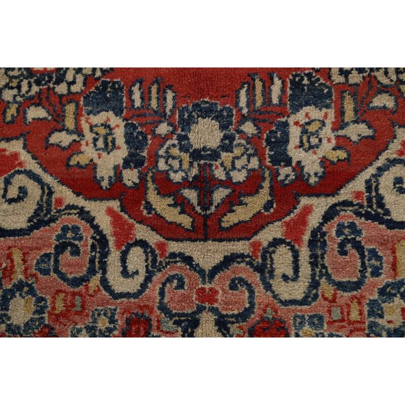 Antique Floral Traditional Mahal Persian Area Rug Handmade Wool Carpet - 7'10" x 11'1"