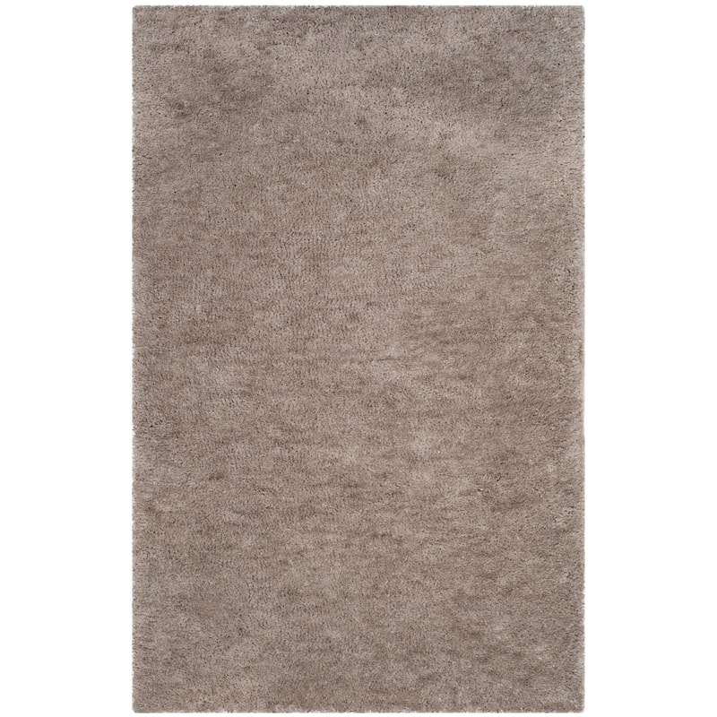 SAFAVIEH Handmade Sheep Shag Dochia Solid Polyester Rug