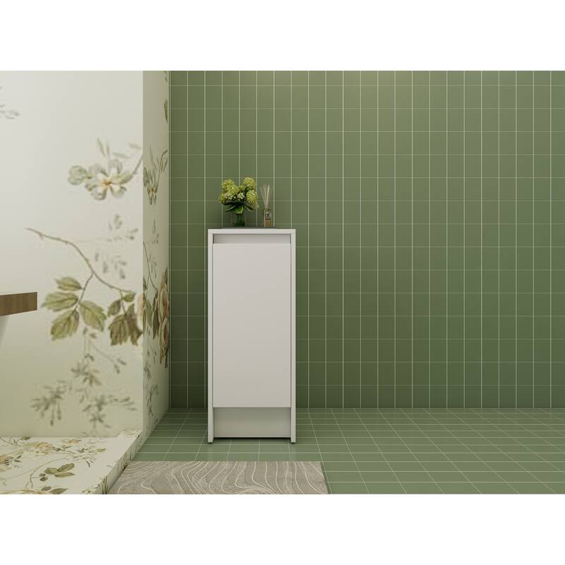 12" Freestanding Bathroom Storage Cabinets, Soft Close Doors, Floor Mounting Design