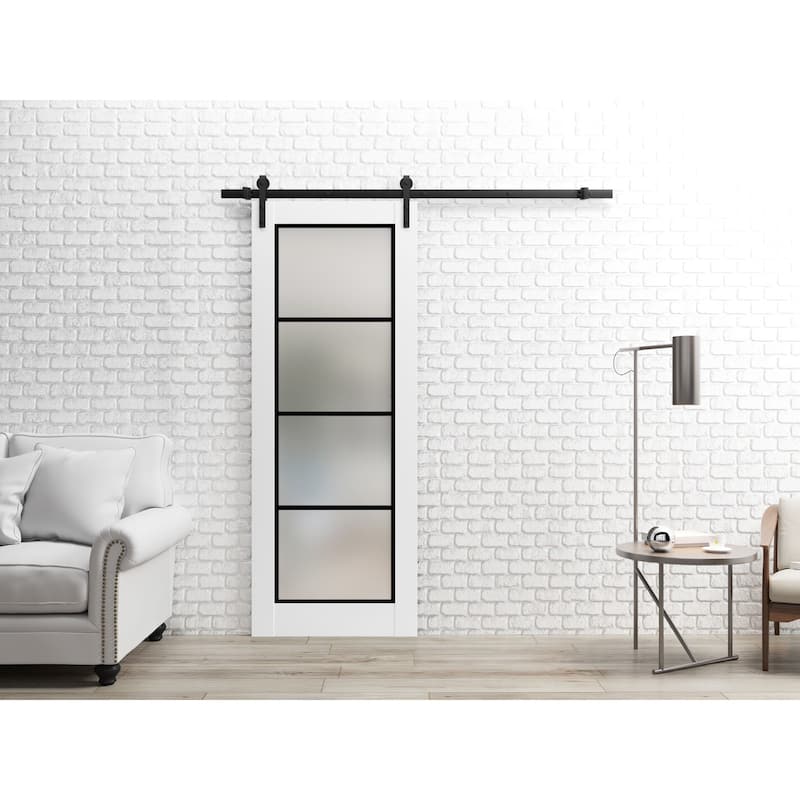 Sturdy Barn Door 18 x 80 Planum 2132 White Silk 6.6FT