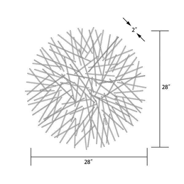 Silver Metal Abstract Rods Round Wall Decor Bed Bath & Beyond 29473754