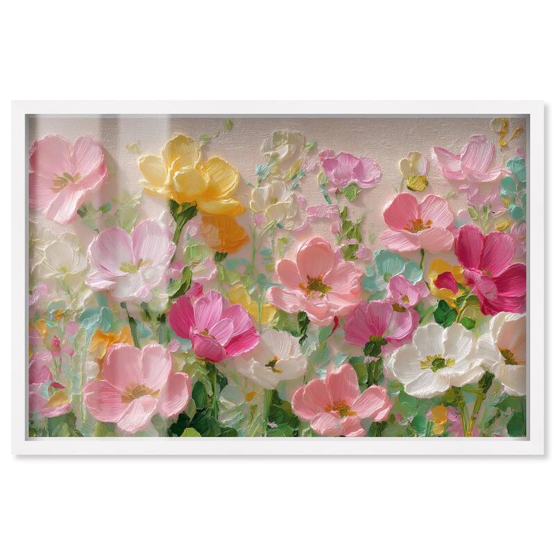 Expressed in Petals I Shadowbox by Art Remedy - White - 45" x 30"