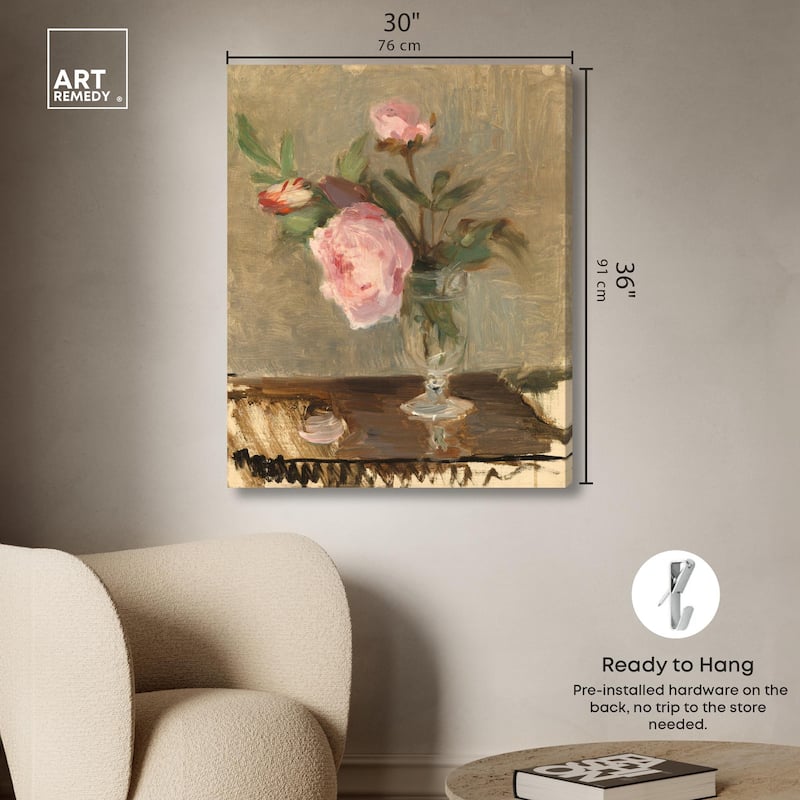 Moristot Peony Canvas by Art Remedy, Gallery Wrapped