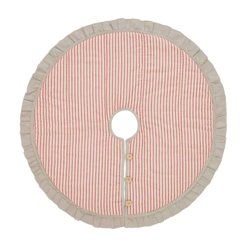 Sawyer Mill Red Ticking Stripe Tree Skirt 36 - 36 in