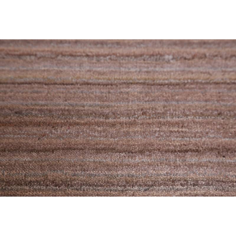 Hand Knotted Oriental 100% Wool Carpet Tribal Tribal Brown Gabbeh Area Rug - 9' 11'' X 7' 9''