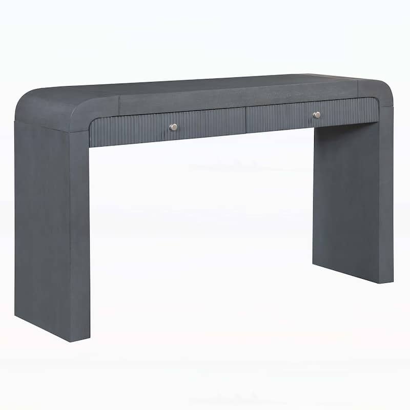 Rustic Console Table with Fluted Drawer