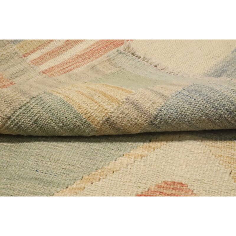 Hand Woven Oriental 100% Wool Carpet Southwestern Tribal Multi-Colored Kilim Area Rug - 4' 8'' X 3' 3''