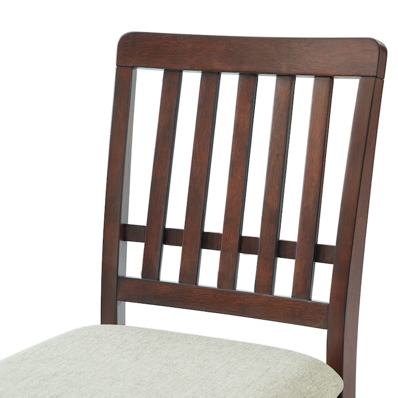 5-Piece Dining Set, Folding Wood Dining Table and 4 Upholstered Chairs